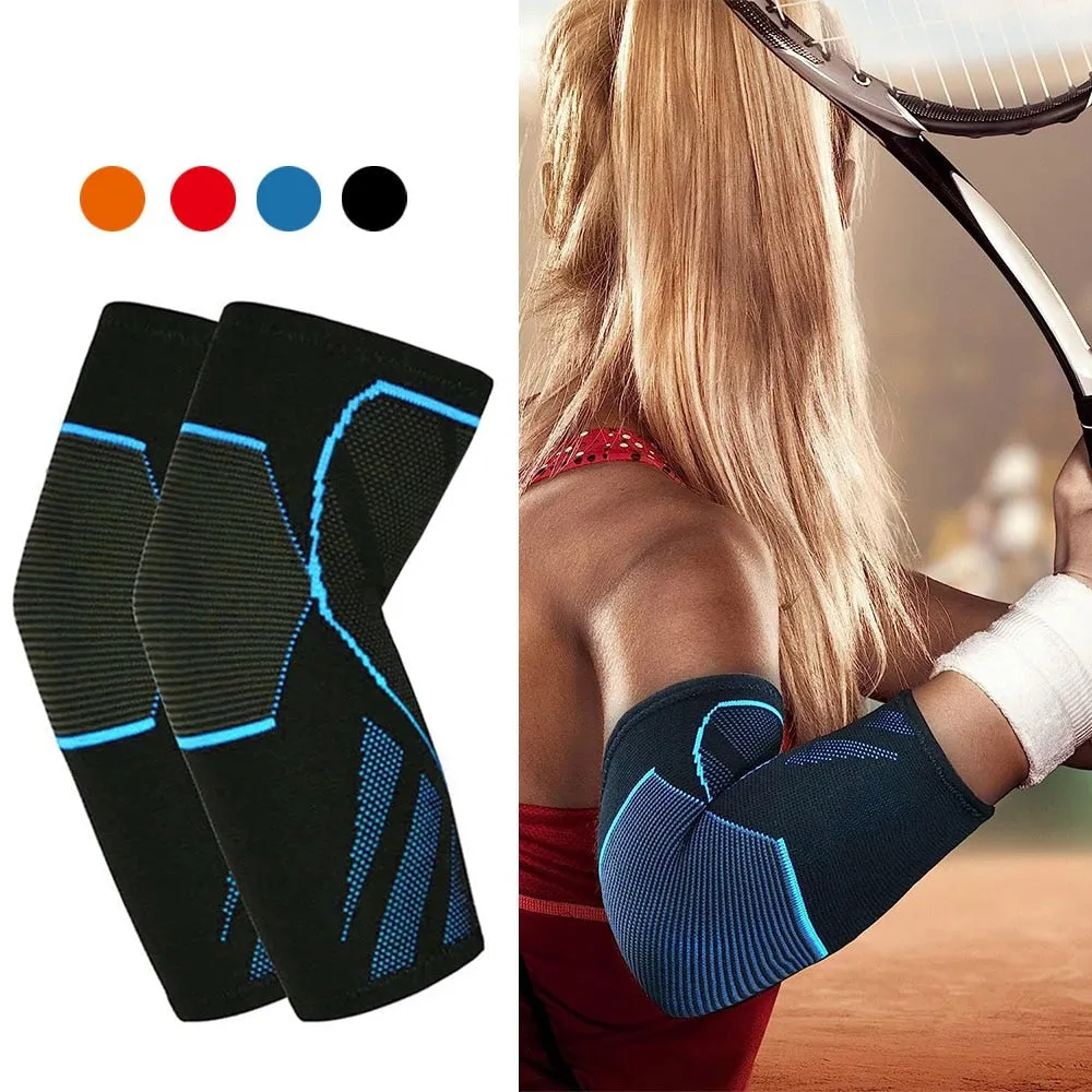 1 Pair Elastic Elbow Protector Brace for Men Women Weightlifting Volleyball