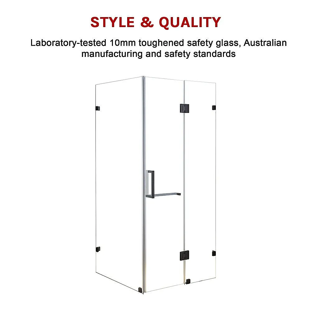 1100 x 1000mm Frameless 10mm Glass Shower Screen | Della Francesca Design