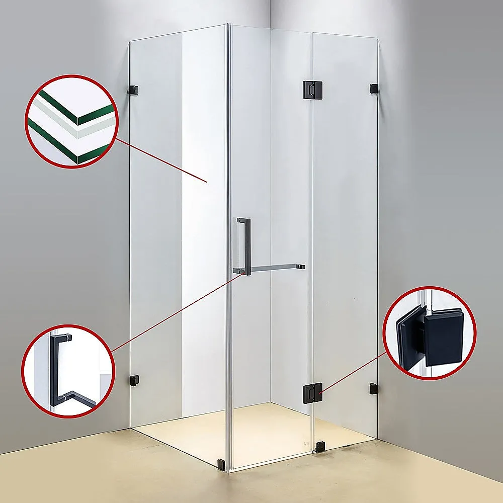 1100 x 1000mm Frameless 10mm Glass Shower Screen | Della Francesca Design