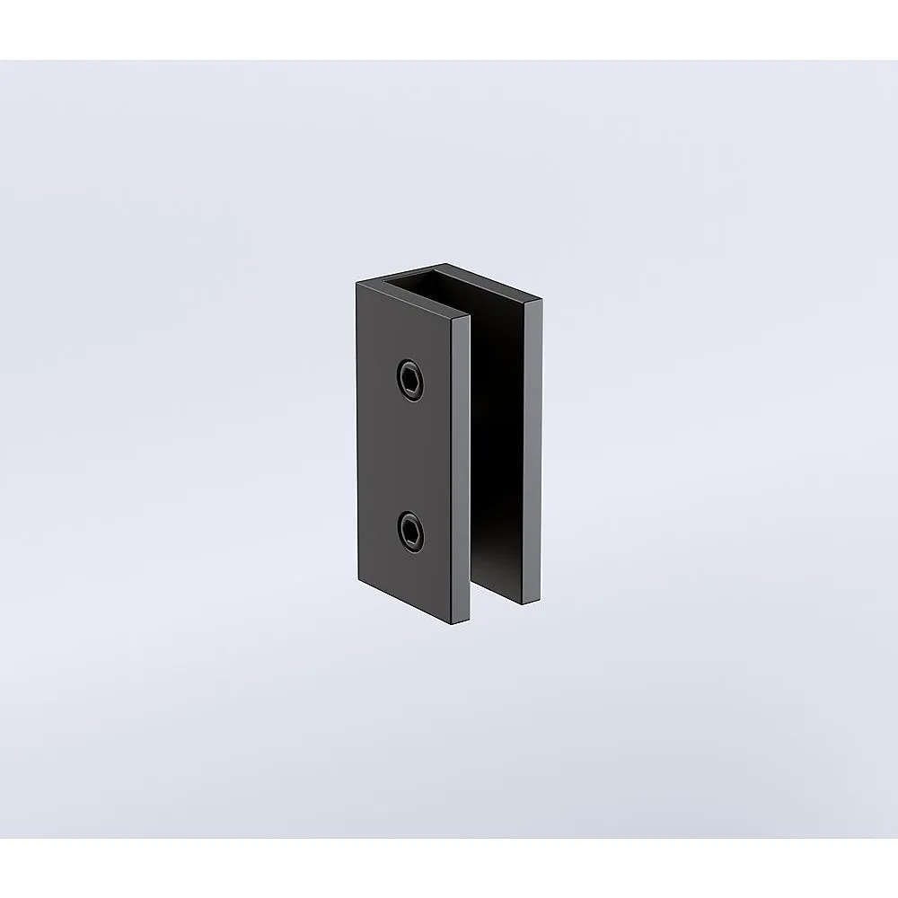110x70cm Corner Frameless Shower Screen | Black Brackets | Brass Hinges | Square Knob Handle | Contemporary Design