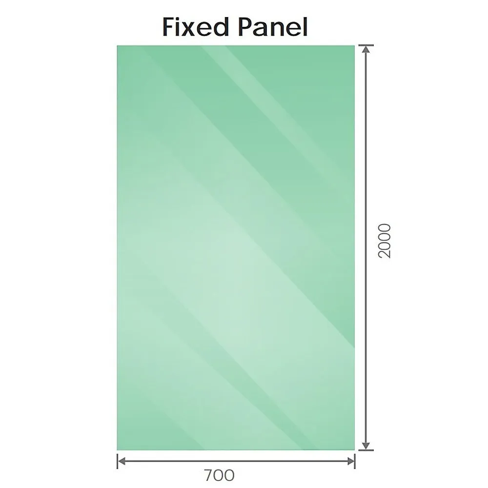 110x70cm Corner Frameless Shower Screen | Black Brackets | Brass Hinges | Square Knob Handle | Contemporary Design