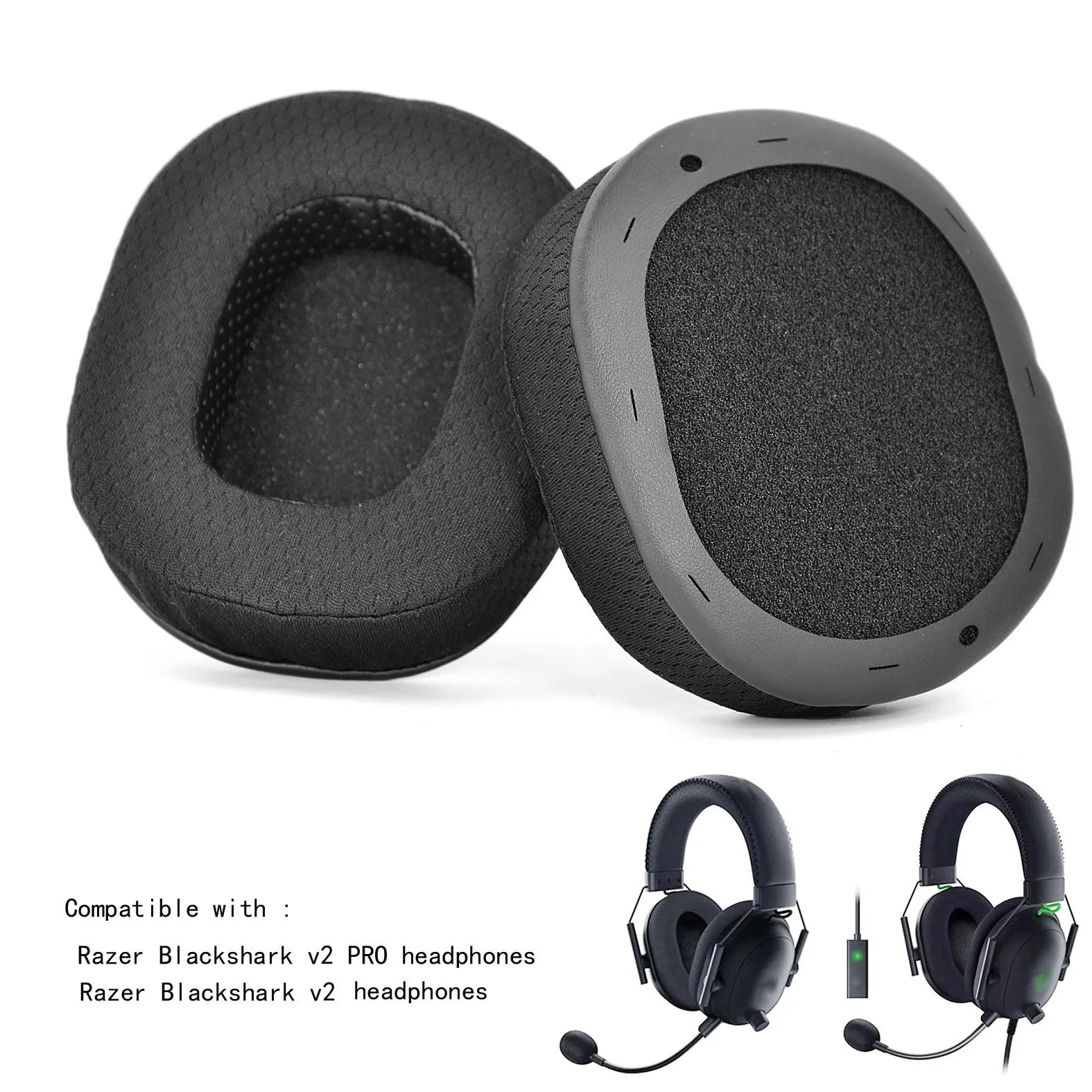 2-pack Razer Blackshark V2 / V2 Pro Ear Pads - Football Net Sponge Cover
