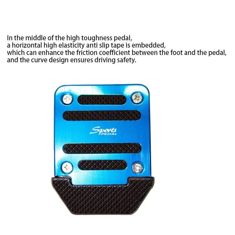 3pcs Aluminum Alloy Anti Slip Automotive Accelerator Pedal