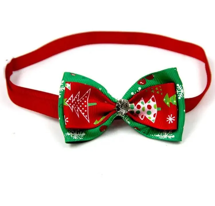 Adjustable Christmas Pet Collar with Bow Tie