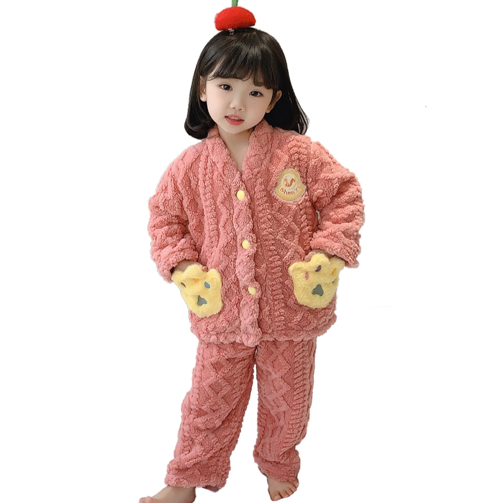 Babymoon Set of 3 | Baby Sleepwear Nightsuit with Scraf Kid’s Winter Nightdress Pajamas Winter Sweater | Red