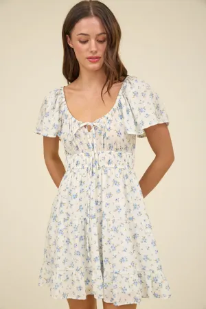 Blue Blossom Mini Dress