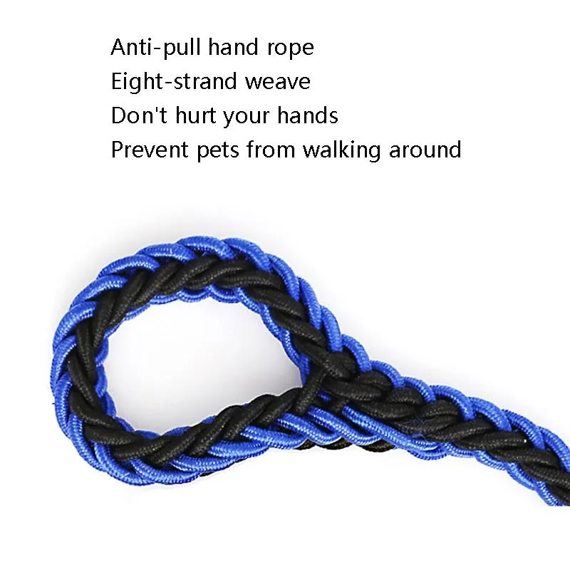 Braided Dog Leash With Explosion Proof Belt Size M