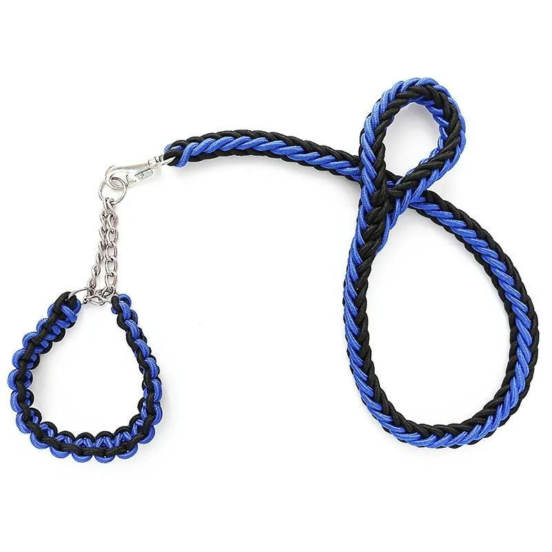 Braided Dog Leash With Explosion Proof Belt Size M