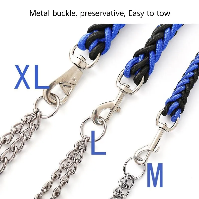 Braided Dog Leash With Explosion Proof Belt Size M