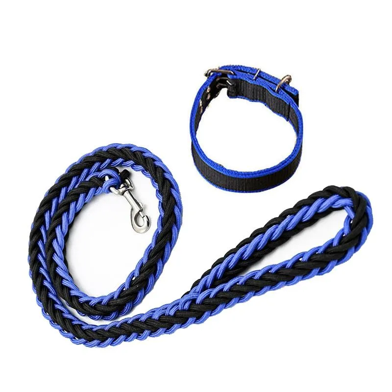 Braided Dog Leash With Explosion Proof Belt Size M