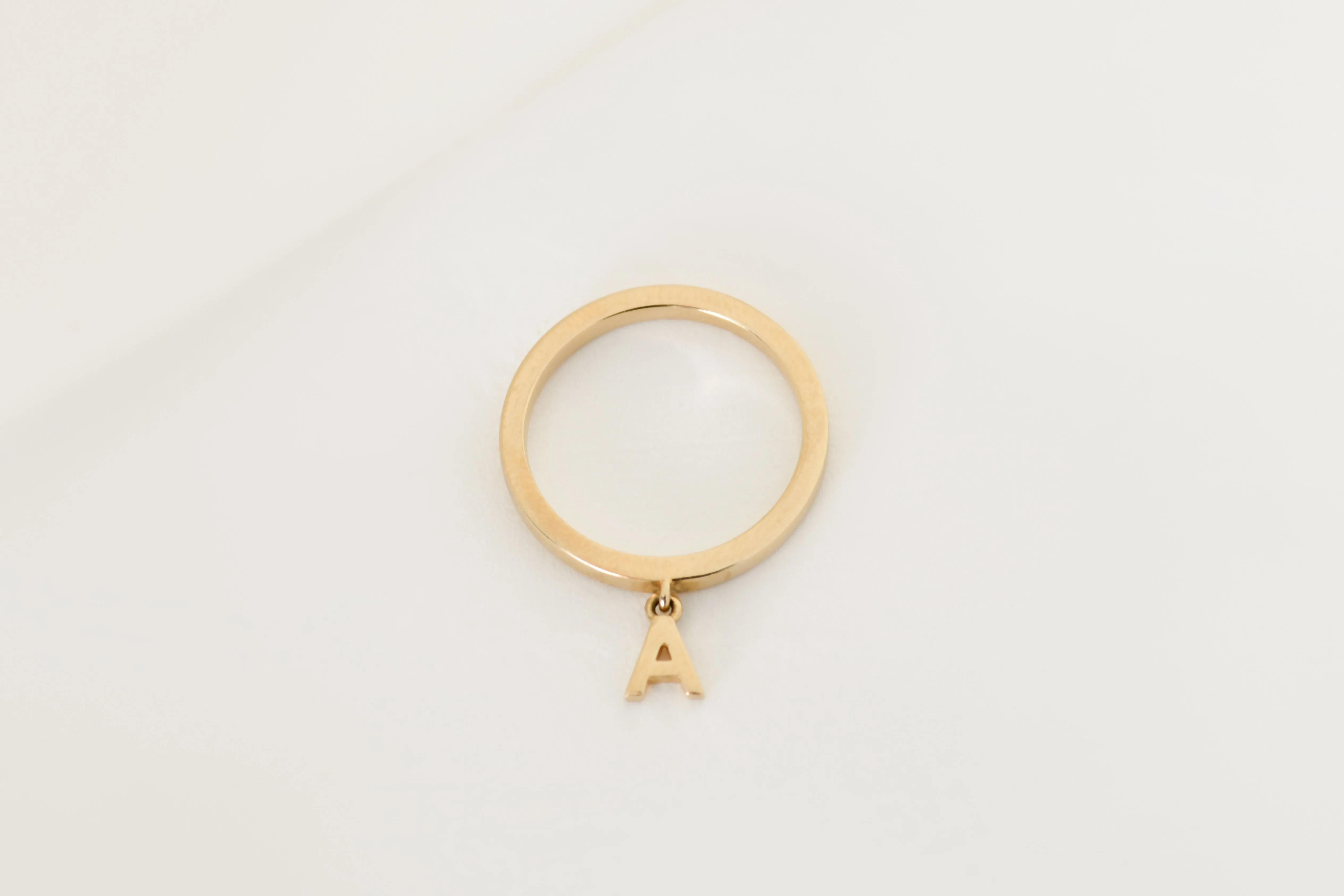 Customizable Dangle Initial Ring