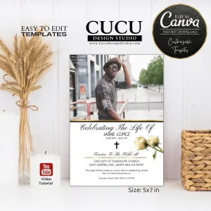 Customizable Funeral Invitation Card Template