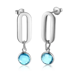 Customized 1 Stone Non-Engraved Earrings