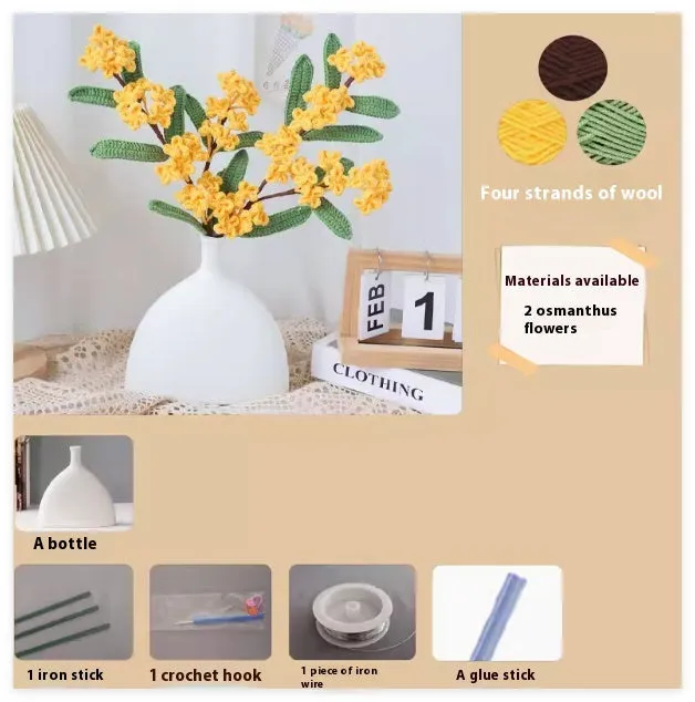 DIY Osmanthus Persimmon Knitted Material Set