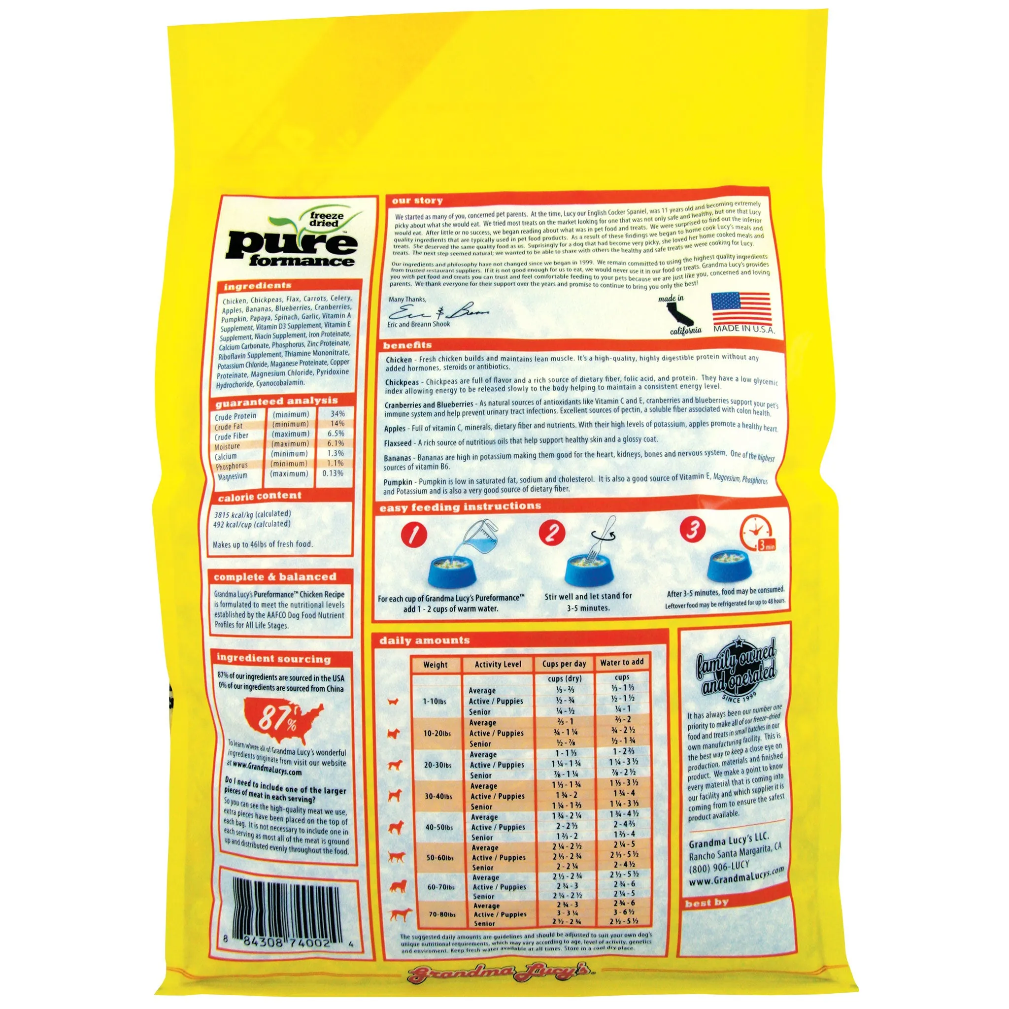 Grandma Lucy's Pureformance Freeze Dried Chicken Dog Food