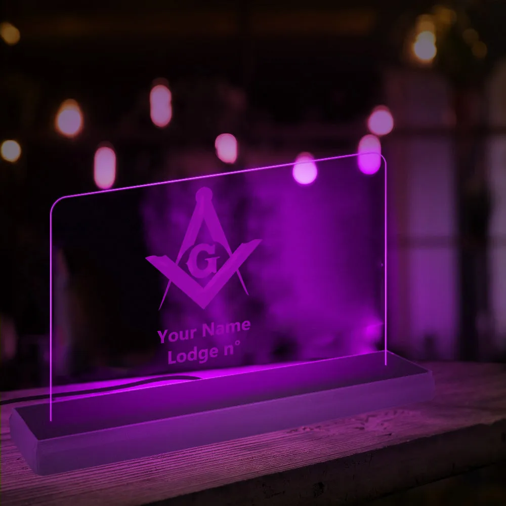 Master Mason Blue Lodge LED Sign - 3D Glowing light