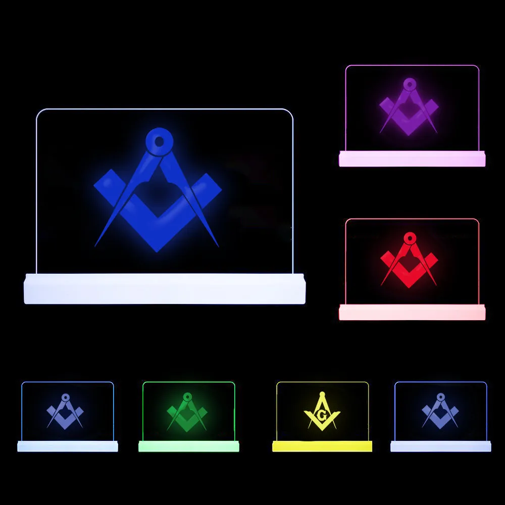 Master Mason Blue Lodge LED Sign - 3D Glowing light