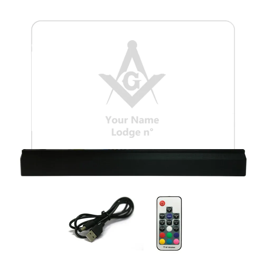Master Mason Blue Lodge LED Sign - 3D Glowing light