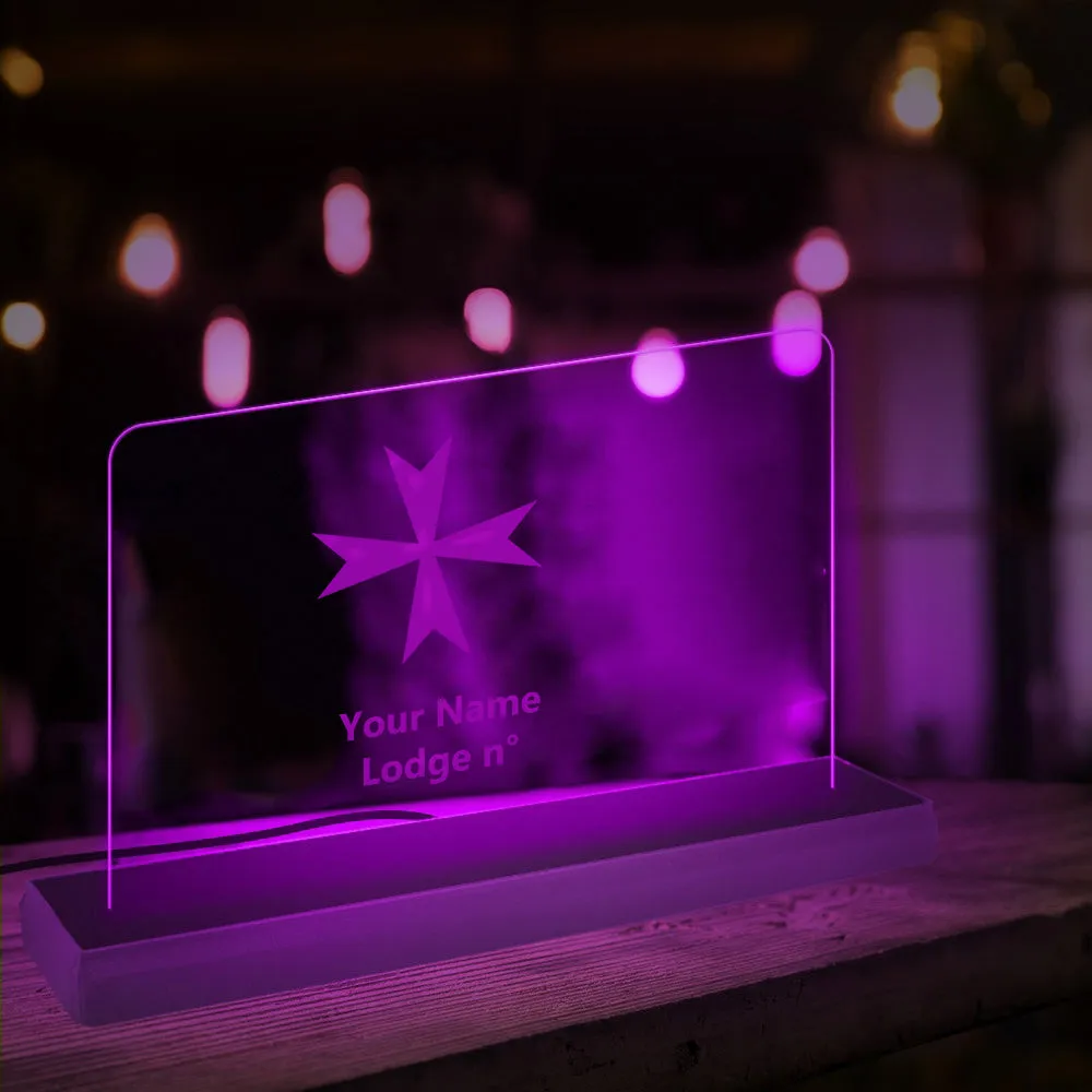 Order Of Malta Commandery LED Sign - 3D Glowing light
