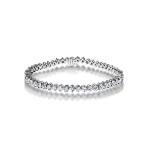 Paige 7 Carat Round Brilliant Floating Diamond Tennis Bracelet in 14k White Gold