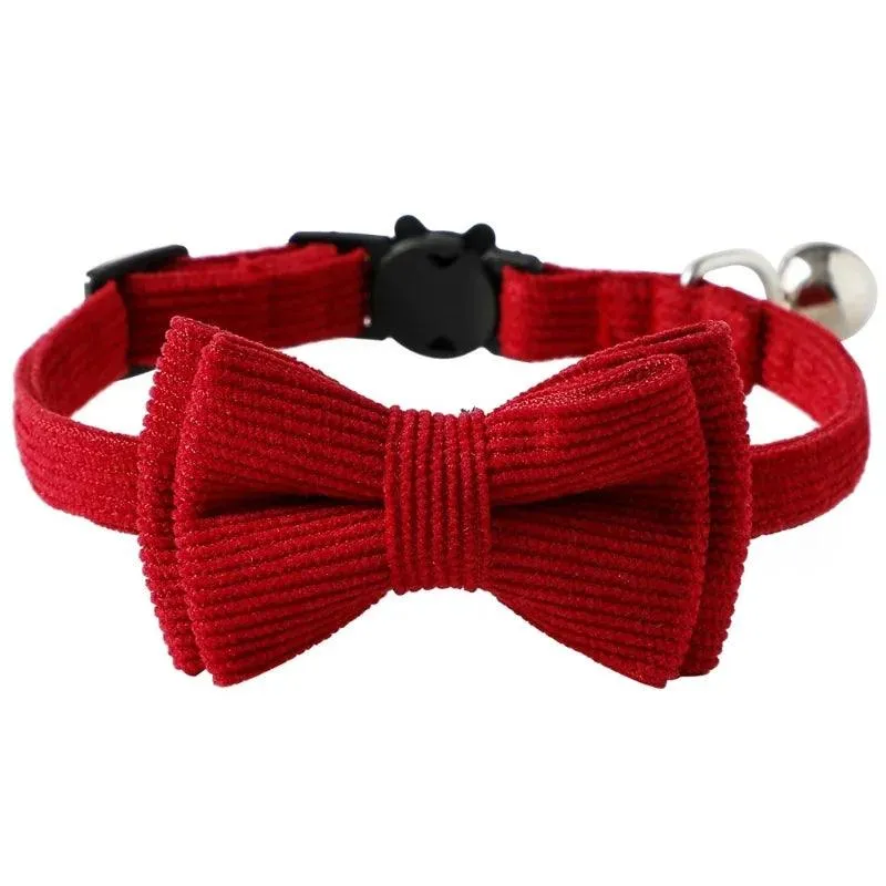 Red Bow Tie Cat Collar with Bell