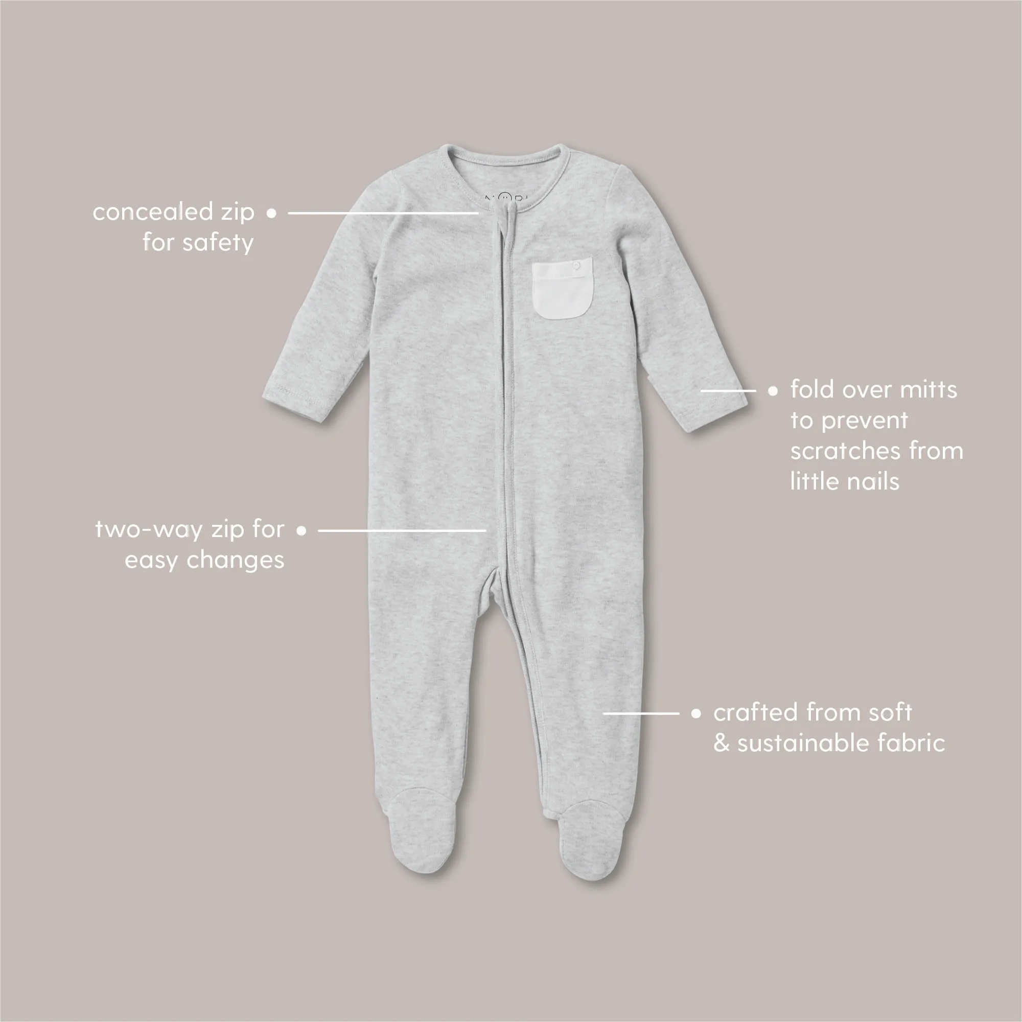 Safari Clever Zip Baby Pajamas 4 Pack