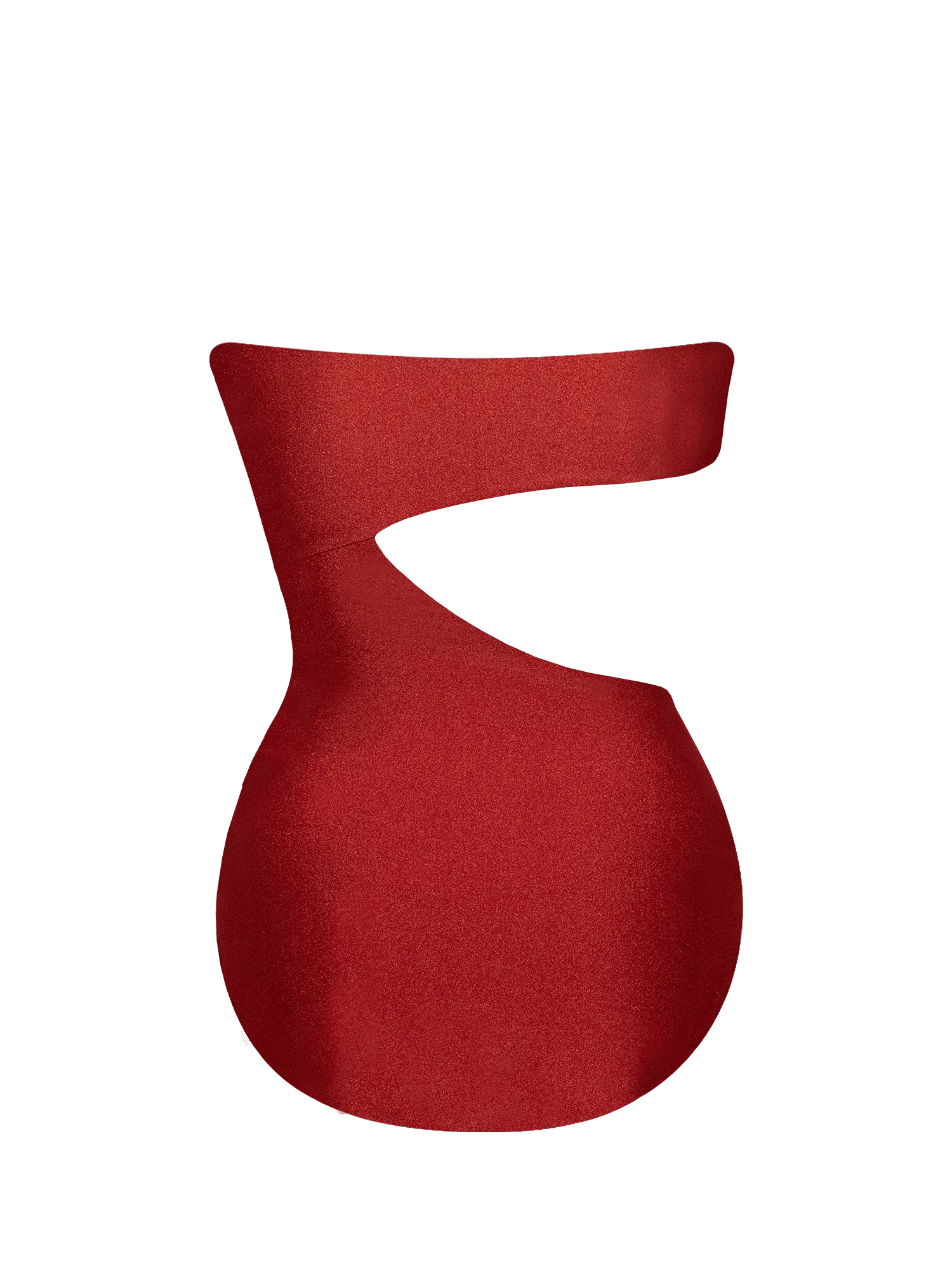 Second Skin | Shimmer ~ Strapless Cut-off One Piece - Garnet Red