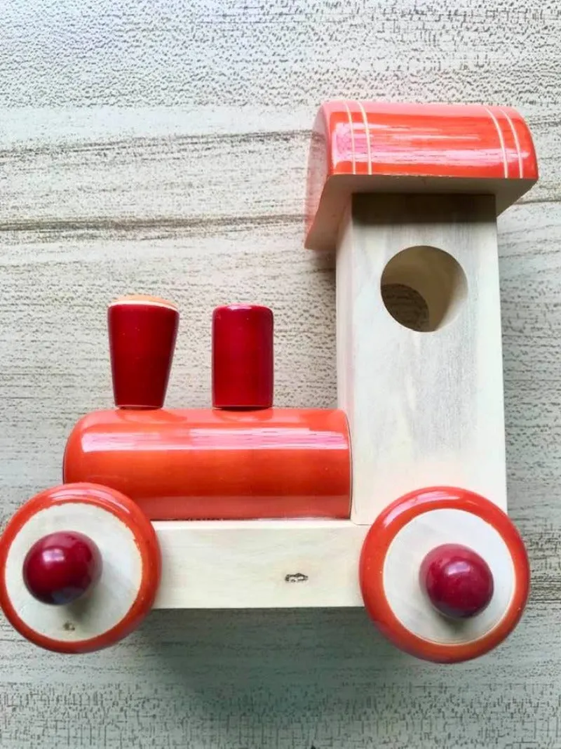 Wooden Pull Along Toy Train Engine